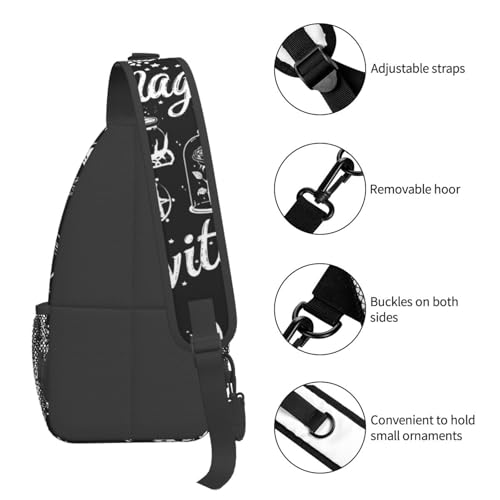 Witch Witchcraft Magic Pattern Outdoor Crossbody Shoulder Bag For Unisex Young Adult Hiking Bicycling - color: 17