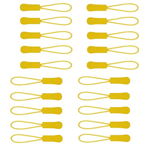 Urmspst 20PCS Zipper Pulls Replacement Zipper Tabs, Dark Yellow - color: 09. Dark yellow