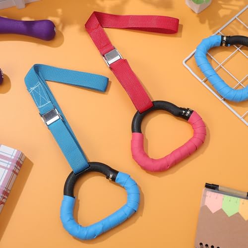 2 Pairs Training Rings Set with Adjustable 1m Straps, Blue and Red Pull-up Rings for Strength and Grip Development, Fitness Equipment for and Boys Indoor Use