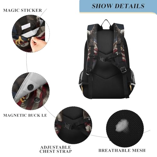 ALAZA Usa American Flag Bald Eagle Us Laptop Backpack Purse for Women Men Travel Bag Casual Daypack with Compartment & Multiple Pockets - color: Usa Flag