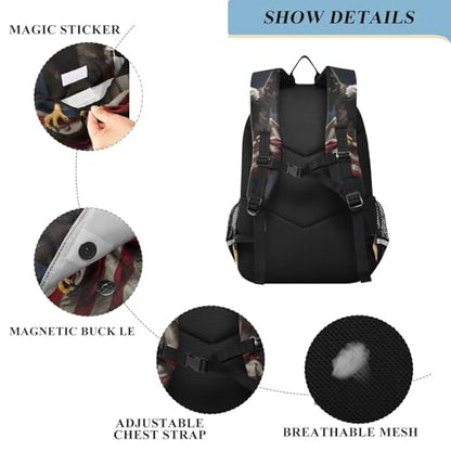 ALAZA Usa American Flag Bald Eagle Us Laptop Backpack Purse for Women Men Travel Bag Casual Daypack with Compartment & Multiple Pockets - color: Usa Flag