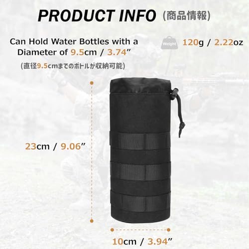 Azarxis Molle Pouches, Tactical Compact EDC Small Utility Pouch Waist Bags Sundries Storage Admin Organize Gear Gadget for Military Backpack - color: #08 Green - Water Bottle Pouch - 2 Pack