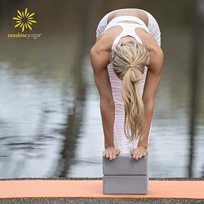 4" Yoga Block, 10 Pack Bulk EVA Foam Yoga Blocks, Firm and Supportive Yoga Brick, Balance Foam for Stretching, Pilates, and Workout, 4" x 6" x 9" - color: Cool Gray
