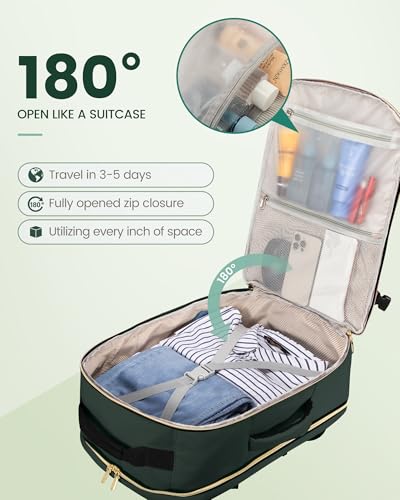 LOVEVOOK 50L Travel Backpack Flight Approved Carry on Backpack,3 Packing Cubes,Waterproof Personal Item Travel Bag,TSA Carry on Luggage Suitcase Travel Essentials,Gifts for Women & Men,fits 18" Laptop - color: Dark Green-black-1, size: X-Large-50L-4Pcs