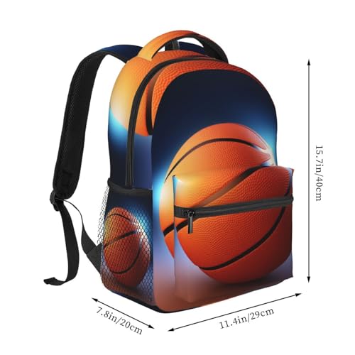 Travel Backpack Basketball Ball Carry on Backpack Lightweight Business 15.6inch Laptop Backpack for Men Women - color: Basketball Ball