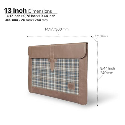 Londo Leather Sleeve Compatible with MacBook Pro 14 & Air 13-13.3 Inch (M5, M4, M3, M2, M1, Pro, Max) & iPad Pro 12.9, Premium Top Grain Leather Laptop Bag, 2020 to 2026 Models - color: Mink, size: 13-14 inches