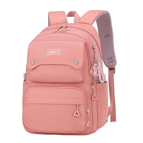 Girls Backpack for School Kids Pink, Multi-Pocket School Bag Backpack for Teen Girls Bookbag - color: B-pink