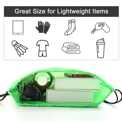 Drawstring Backpacks,10 Pack — Lightweight Drawstring Bags, Gym Sack for Sports, Daily Use & Travel (10, Green) - color: Green