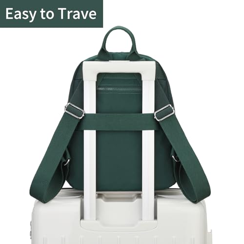 Tanweibago Mini Nylon Women Backpacks,11L Small Ladies backpacks Casual Lightweight Women Shopping Travel Daypack (Dark Green) - color: Dark Green