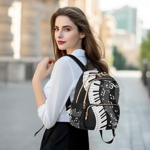 ALAZA Mini Backpack Purse for Women Lightweight Girls Small Size Music Note Piano School Teens College Traveling - color: Music Note Piano, size: Small