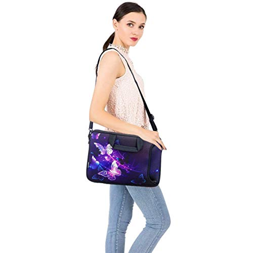 RICHEN 10 inch Messenger Bag Carrying Case with Handle Accessory Pocket Fits 7 to 10-Inch Laptops/Notebook/Kids Tablet (7-10.2 inch, Butterflies) - color: Butterflies, size: 7-10.2 inch