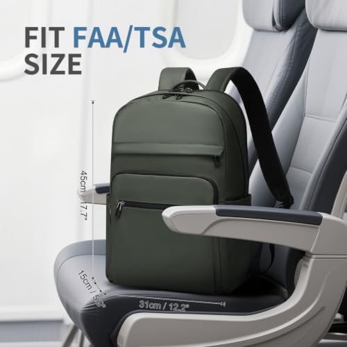 16 Inch Laptop Backpack for Men, Business Work Backpack for Everyday Commute, Waterproof Travel Office Computer Bag, Green - color: Green