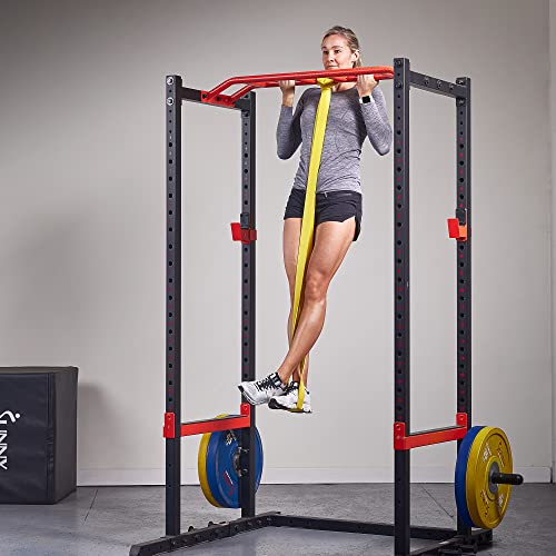 Sunny Health & Fitness Versatile Resistance Bands (Single or Combo Set) for Strength Training, Power Cage, Squat Rack, Home Gym, Body Stretching, Physical Therapy – 100, 140, 160, 180 & 10-75 LB Combo - style: 100 LB Band