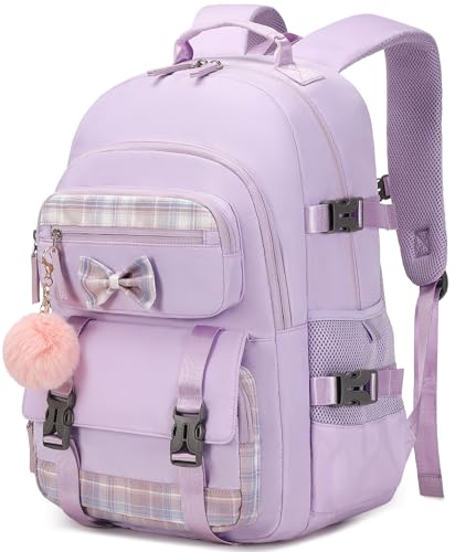 Hey Yoo Cute School Backpack for Girls Backpack for School Bag Bookbag Teen Girl Backpacks for Girls Teens (Purple) - color: Purple