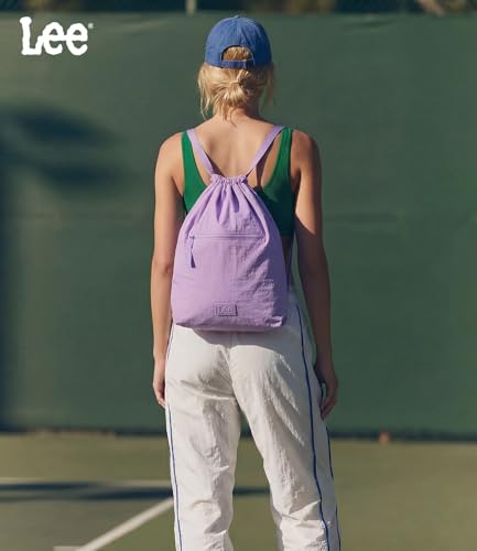 Lee Drawstring Backpack Bag Lightweight Small Gym Swim Beach Bag Water Resistant Sports Sackpack for Men Women, LEE48-002PP - color: Purple