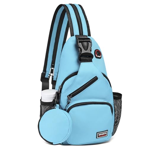 Convertible Sling Bag with Coin Pocket, 7.9" Tablet Crossbody Mini Backpack with Headphone Jack Casual Pack for Women Men Travel, Blue - color: Blue, size: Small