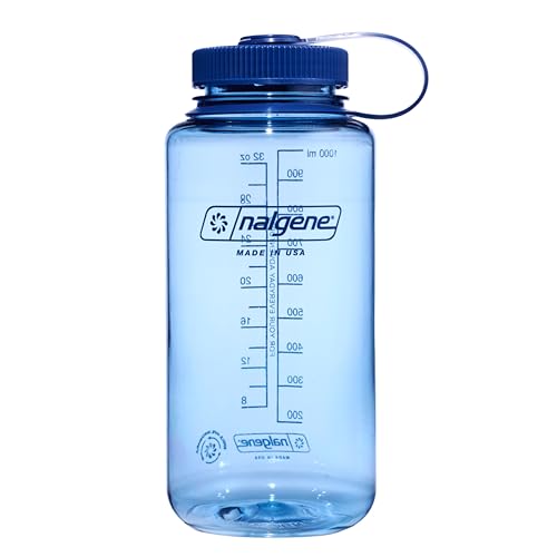 Nalgene 32 oz Wide Mouth Water Bottle | BPA-Free, Durable & Leak Proof, Lightweight Bottle for Hiking & Gym, Work & Travel - color: Baby Blue, size: 32 Ounces (Pack of 6)