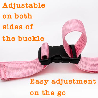 Backpack Chest Strap, Universal Add on Adjustable Sternum Strap, Chest Belt Replacement, with Heavy Duty Quick Release Buckle Clip, for Travel, Hiking, Camping, School - color: Pink