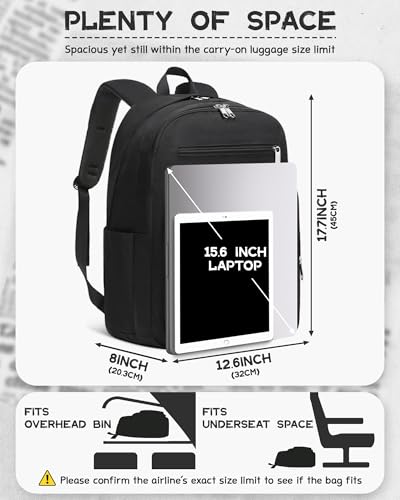 Backpack for Middle High School Teen Boys Girls Large College Bookbag with Laptop Compartment Back to School Book Bags Mochilas Escolares para Niños Niñas Adolescentes (Black, Solid) - color: Black