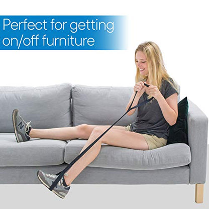 RMS Premium 42” Leg Lifter with Hand Strap & Foot Loop – Long-Term Orthopedic Daily Living Aid for Chronic Hip, Knee & Mobility Limitations - size: 42 Inch (Pack of 1)