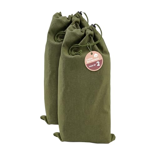 LFH Cotton Rich Shoe Storage Bags with Drawstring, Breathable Dustproof Reusable Shoe Organizer for Travel, Gym, Dorm, Hotel, Machine Washable Easy Carry 8"x17" (Pack 2),Military Green - color: Military Green, size: 8"x17" (Pack of 2)