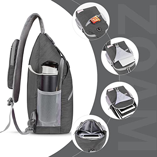 ZOMAKE Sling Bag,Small Crossbody Sling Backpack,Water Resistant Shoulder Daypack for Travel,Anti Thief Chest Bag for Hiking(Black(Stripe)) - color: Black(stripe)