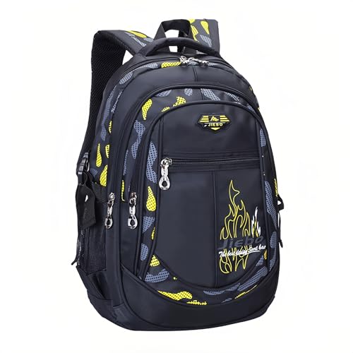 Bansusu Boys Backpack for Kids School Bag, Primary Middle School Backpack for Boys Bookbags - color: Style B - Yellow