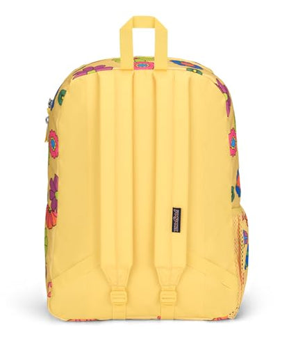 JanSport Cross Town Backpack 17" x 12.5" x 6" - Simple Bag for Everyone with 1 Main Compartment, Front Utility Pocket - Premium Class Accessories - Power to the Flower - color: Power to the Flower