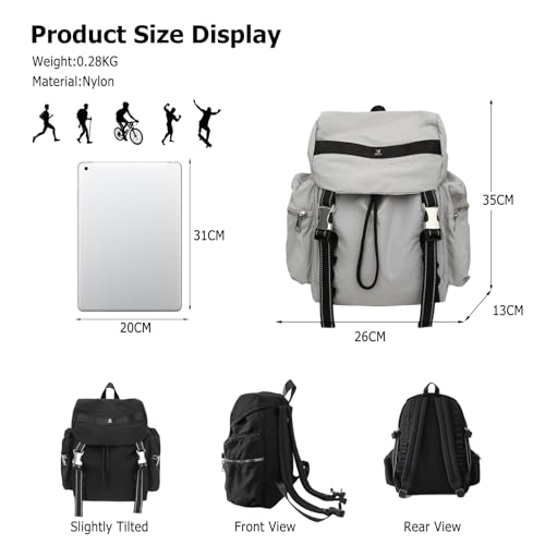 Casual Backpack Women Men Daypack Lightweight Rucksack Waterproof Backpack for Hiking Travel Daily Use Grey - color: Grey
