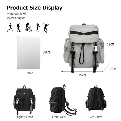Casual Backpack Women Men Daypack Lightweight Rucksack Waterproof Backpack for Hiking Travel Daily Use Grey - color: Grey