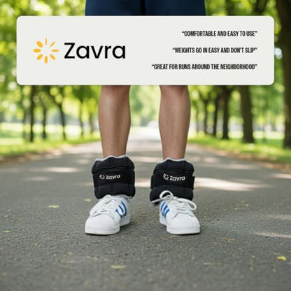 Ankle Weights Set - 10 Lbs Pair (5 Lbs Each) - Adjustable Leg Weights for Women & Men - Iron Sand Filled SBR Strap for Walking, Jogging, Aerobics & Resistance Training
