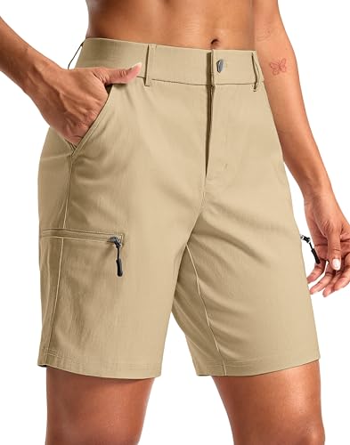 G Gradual Women's 7"/9" Hiking Cargo Shorts Quick Dry Lightweight Golf Outdoor Work Summer Travel Shorts with Pockets - color: Grey Khaki, size: X-Small