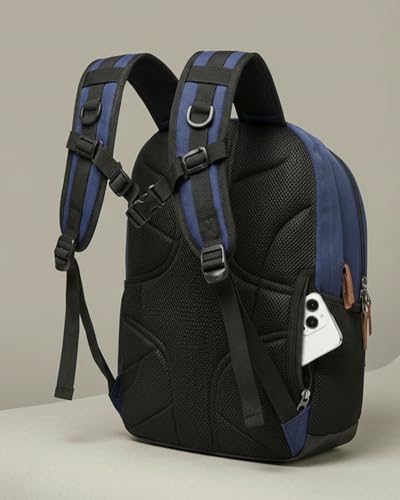 TRAILKICKER Classic Carry-on Travel Backpack, Laptop Backpack with Padded 17 inch Laptop Sleeve, Multi Pocket College Backpack, Casual Daypack Backpacks - Navy - color: Navy