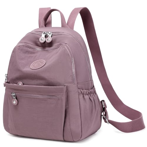 Mini Backpack Purse for Women Lightweight Nylon Casual Bag Small Daypacks for Work Travel (A Salmon) - color: A Salmon