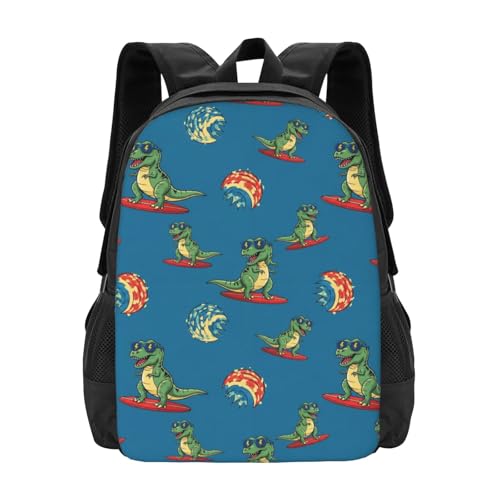 Water Resistant Casual Backpack Funny Skateboard Dinosaur, Big Storage Multipurpose Hiking Rucksack Unisex Shoulder Pack for Cycling Walking Weekend Trip - color: Design (1024)
