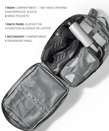 Falko Tactical Backpack for Men and Women 50L Backpack 2.4x Stronger Large Military Molle Rucksack, Bugout Backpack Outdoors - color: Wolf Grey