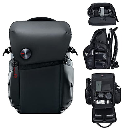 VSGO 20L Professional Camera Backpack for DSLR/SLR, Compatible with Sony Canon Nikon Cameras, DJI RSC2 Gimbals, Tripod, 15.6" Laptop, Lenses & Accessories – Waterproof TPU Canvas, Travel & Outdoor Use - size: 20L