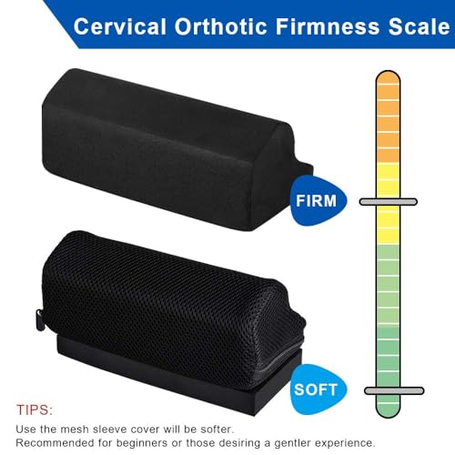 StrongTek Cervical Neck Wedge – Firm Foam Orthotic Block for Neck Curve Restoration, Support for Posture Correction, Headache Relief, and Cervical Traction at Home