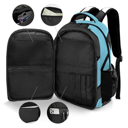 Volleyball Light Blue Black Shoulder Backpack Bag for Sports Travelling Hiking Camping - color: Muilti 17