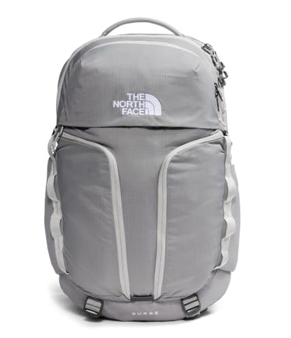THE NORTH FACE Surge Commuter Laptop Backpack | Daypack With Water Repellent Finish, 16" Laptop Sleeve, Reflective Details - color: Stone Slab/Cumulus Cloud, size: One Size