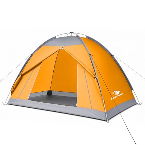 7.2 × 4 × 4 Feet Single Backpack Tent, Waterproof Camping and Hiking Tent can be Used by One Person, Light and Durable - color: Orange