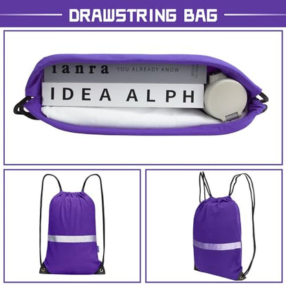 AYKRM Personalized Purple Drawstring Backpack Bag work Sackpack logo - color: Purple-logo