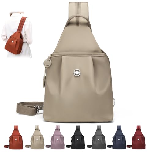 3 in 1 Anti Theft Travel Tote Bag, Convertible Capacity Backpack Purse, Lightweight Sling Bag for Women's Commute & Outdoor (Light Khaki) - color: Light Khaki