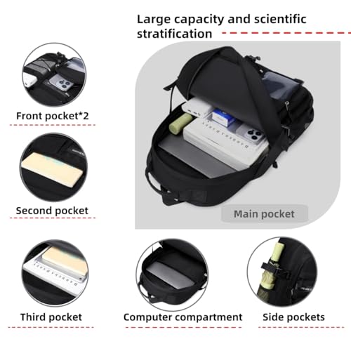 Laptop Backpack Boys Teen Bookbag Kids Middle Schoolbag Women Men 18in(Black) - color: 2-black