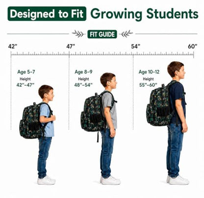 MYGOO Boys School Backpack Campus Gamer Teal Bookbag for Elementary Middle School Ages 5-12, 17 inch Large Capacity 24L Kids Student Travel Bags - color: Campus Gamer Teal