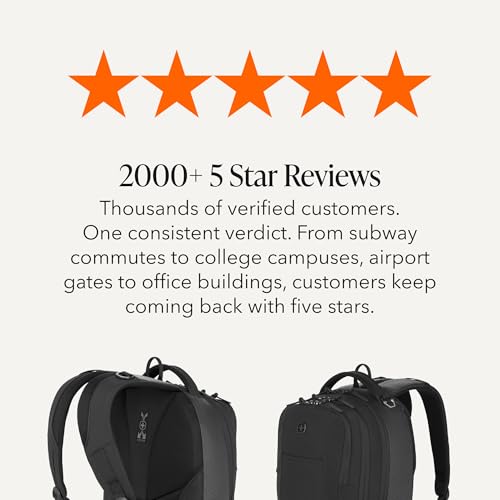 SWISSGEAR Cecil Laptop Backpack, Fits Most 16-Inch Laptops, Three-Compartment Design, Airflow Back Panel, Black, 27.3L, 18-Inch - color: Black Hex