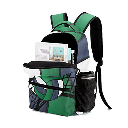 Personalized Custom Volleyball Green Black Backpack Lightweight Travel Hiking Causual Bag With Name - color: Design 2