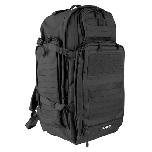 LA Police Gear Atlas 72 Hour Tactical Backpack for Men & Women, Large Bug Out Bag with MOLLE System, Hiking Hunting Combat Backpack, Black - color: Black