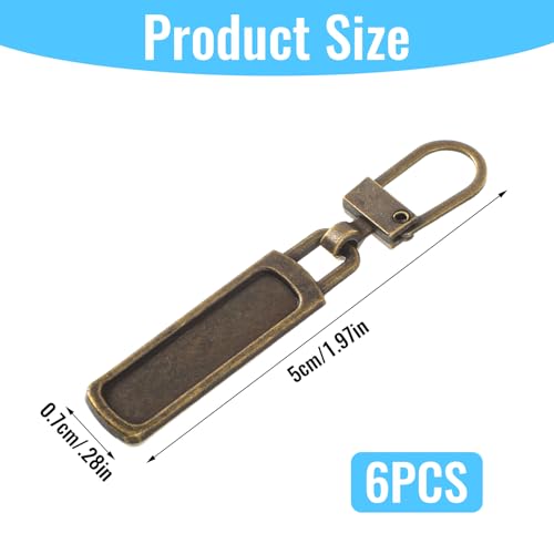 6Pcs Zipper Pull, Zipper Pulls Replacement Universal Slider Handle Mend Kit