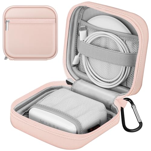 FINPAC Charger Case for MacBook, Small Electronic Organizer Bag for MacBook Power Adapter, Portable Pouch Travel Storage for Laptop Accessories, Magic Mouse, USB Drives, GoPro, Gadgets - Pink - color: Pink